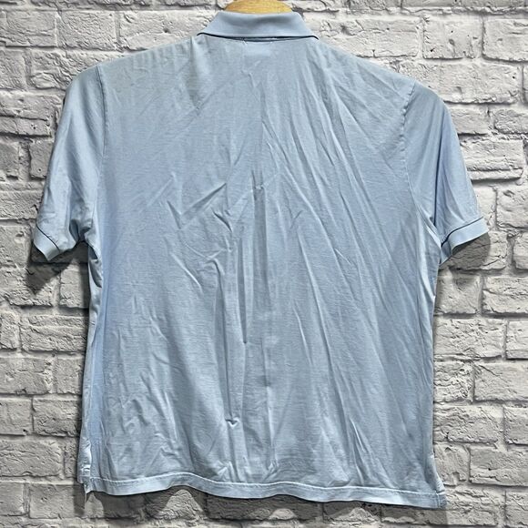 Lacoste Men Short Sleeve Cotton Light Blue Polo Button Logo Shirt Size 8 2XL - Picture 3 of 9